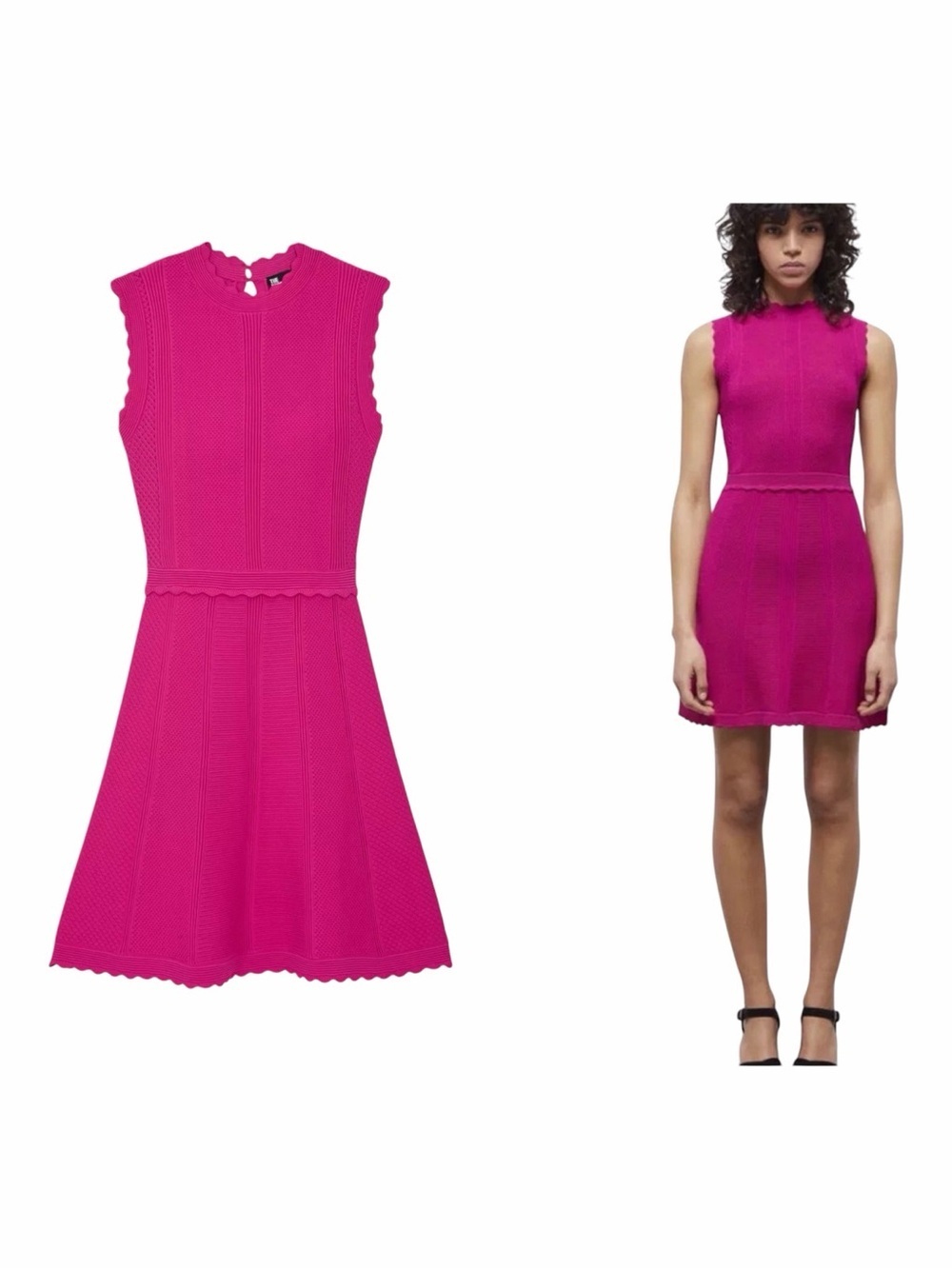 NWT! The Kooples Pink Mock Neck Knit Mini Dress. Size Medium.